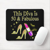 GLITZY GOLD 50E VERJAARDAG DIVA DESIGN MUISMAT (Met muis)