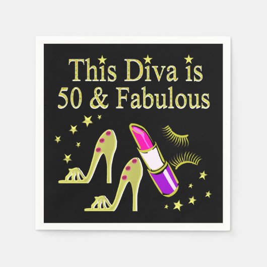 GLITZY GOLD 50E VERJAARDAG DIVA DESIGN SERVET (Voorkant)