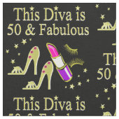 GLITZY GOLD 50E VERJAARDAG DIVA DESIGN STOF (Close Up)