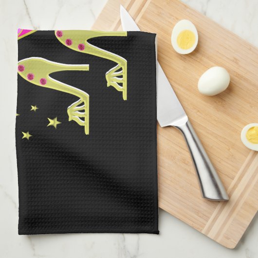 GLITZY GOLD 50E VERJAARDAG DIVA DESIGN THEEDOEK (Quarter Fold)