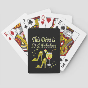 GLITZY GOLD 50E VERJAARDAG ONTWERP POKERKAARTEN