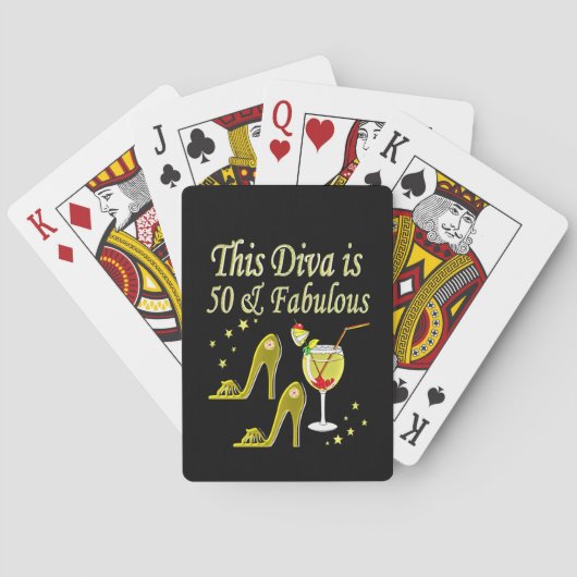 GLITZY GOLD 50E VERJAARDAG ONTWERP POKERKAARTEN (Achterkant)