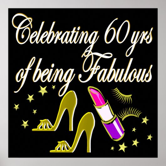 GLITZY GOLD 60th BIRTHDAY DIVA Poster (Voorkant)