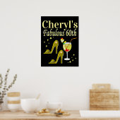 GLITZY GOLD 60TH BIRTHDAY PARTY POSTER (Keuken)