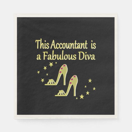 GLITZY GOLD ACCOUNTANT DIVA DESIGN SERVETTEN (Voorkant)
