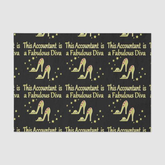 GLITZY GOLD ACCOUNTANT DIVA DESIGN TISSUEPAPIER (Voorkant)