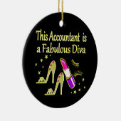 GLITZY GOLD ACCOUNTANT ONTWERP KERAMISCH ORNAMENT (Rechts)