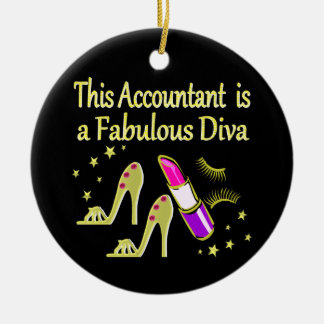 GLITZY GOLD ACCOUNTANT ONTWERP KERAMISCH ORNAMENT