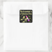 GLITZY GOLD ACCOUNTANT ONTWERP VIERKANTE STICKER (Tas)