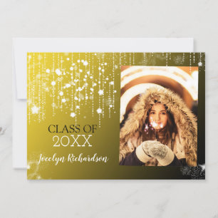 Glitzy Gold Afstuderen Foto aankondiging