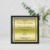 Glitzy Gold & Black Framed Verjaardag Kaart (Staand voorkant)