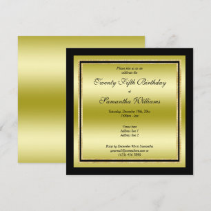 Glitzy Gold & Black Framed Verjaardag Kaart