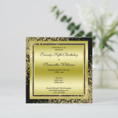 Glitzy Gold Confetti Decorations 25th Birthday Kaart (Staand voorkant)