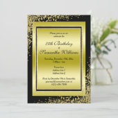 Glitzy Gold Confetti Decorations Birthday Kaart (Staand voorkant)