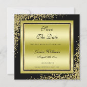 Glitzy Gold Confetti Decorations Birthday Save The Date (Voorkant)