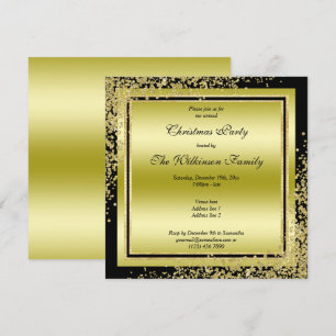 Glitzy Gold Confetti Decorations kerst Kaart