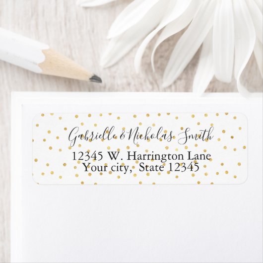 Glitzy Gold Confetti Etiket (Insitu)