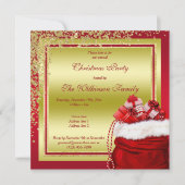 Glitzy Gold Confetti & Santa's Cadeaus voor Kerstm Kaart (Voorkant)