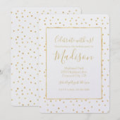 Glitzy Gold Confetti Verjaardag Kaart (Voorkant / Achterkant)