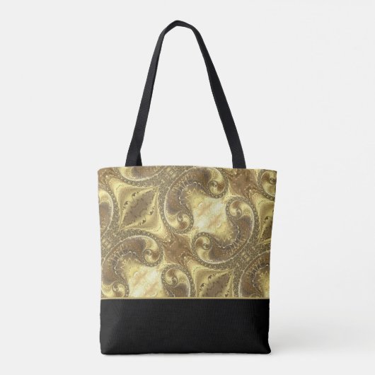 Glitzy Gold en Black Monogram Tote Bag (Achterkant)