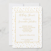 Glitzy Gold en White Confetti Baby shower Kaart (Voorkant)