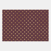 Glitzy Gold Glam Bourgogne Stippen Inpakpapier Vel (Voorkant 3)