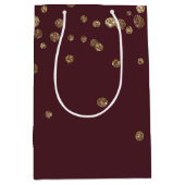 Glitzy Gold Glam Bourgogne Stippen Medium Cadeauzakje