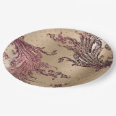 Glitzy Gold Glam Burgundy Hearts Vrijgezellenfeest Papieren Bordje (Gekanteld)