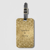 Glitzy Gold Glam Glitter Sparkle      Bagagelabel (Voorkant (verticaal))