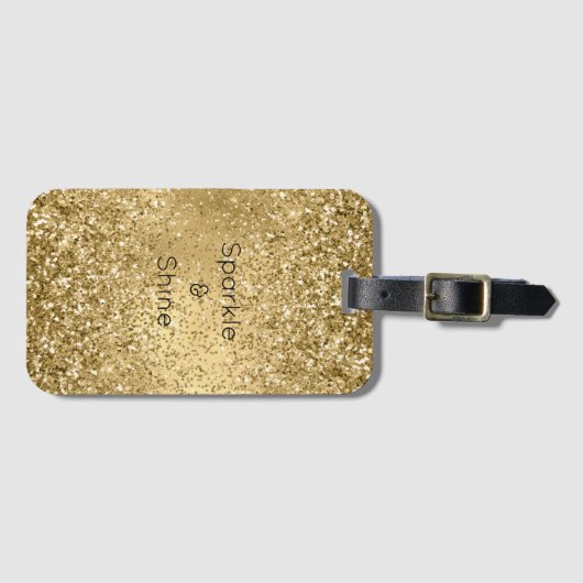 Glitzy Gold Glam Glitter Sparkle      Bagagelabel (Voorkant (horizontaal))