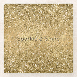 Glitzy Gold Glam Glitter Sparkle      Glazen Onderzetter