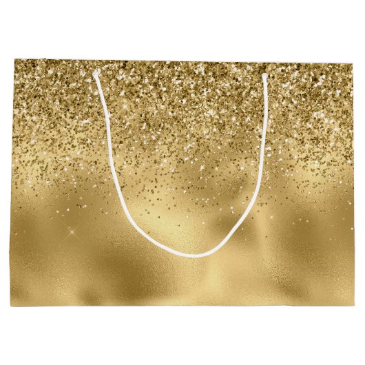 Glitzy Gold Glam Glitter Sparkle Groot Cadeauzakje (Achterkant)
