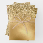 Glitzy Gold Glam Glitter Sparkle Inpakpapier Vel (In situ)