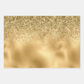 Glitzy Gold Glam Glitter Sparkle Inpakpapier Vel (Voorkant)