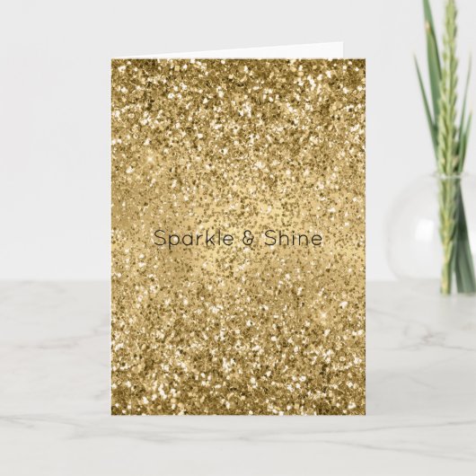 Glitzy Gold Glam Glitter Sparkle    Kaart (Voorkant)
