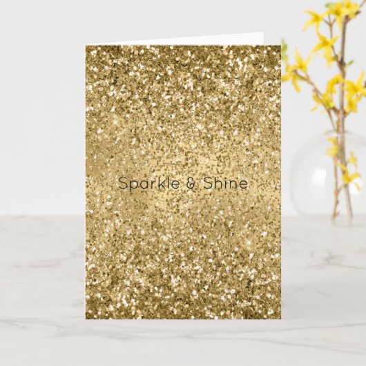 Glitzy Gold Glam Glitter Sparkle    Kaart (Gele Bloem)