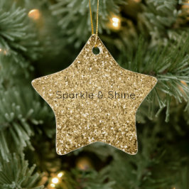 Glitzy Gold Glam Glitter Sparkle Keramisch Ornament