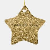 Glitzy Gold Glam Glitter Sparkle Keramisch Ornament (Voorkant)