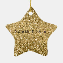 Glitzy Gold Glam Glitter Sparkle Keramisch Ornament