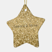 Glitzy Gold Glam Glitter Sparkle Keramisch Ornament (Links)