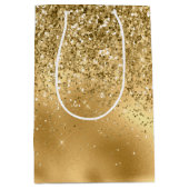 Glitzy Gold Glam Glitter Sparkle    Medium Cadeauzakje (Voorkant)