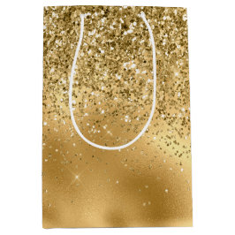 Glitzy Gold Glam Glitter Sparkle    Medium Cadeauzakje