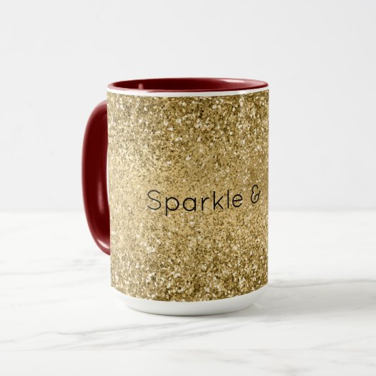 Glitzy Gold Glam Glitter Sparkle     Mok (Voorkant links)