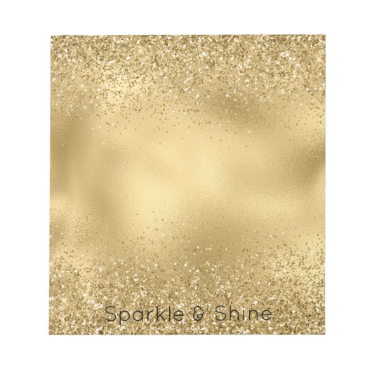 Glitzy Gold Glam Glitter Sparkle Notitieblok (Voorkant)