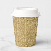 Glitzy Gold Glam Glitter Sparkle Papieren Bekers (Rechts)