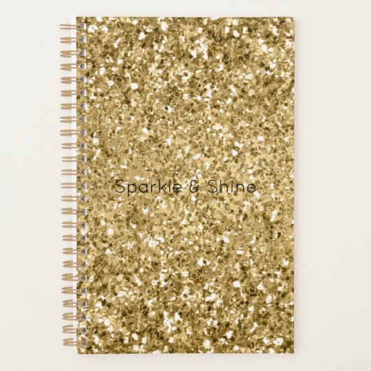 Glitzy Gold Glam Glitter Sparkle Planner (Voorkant)