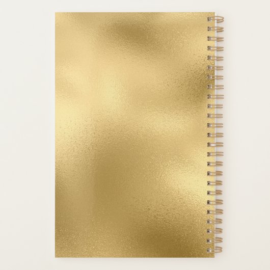 Glitzy Gold Glam Glitter Sparkle Planner (Achterkant)