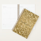 Glitzy Gold Glam Glitter Sparkle Planner (Display)