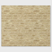 Glitzy Gold Glam Glitter Stripes Cadeaupapier (Vlak)