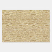 Glitzy Gold Glam Glitter Stripes Inpakpapier Vel (Voorkant)